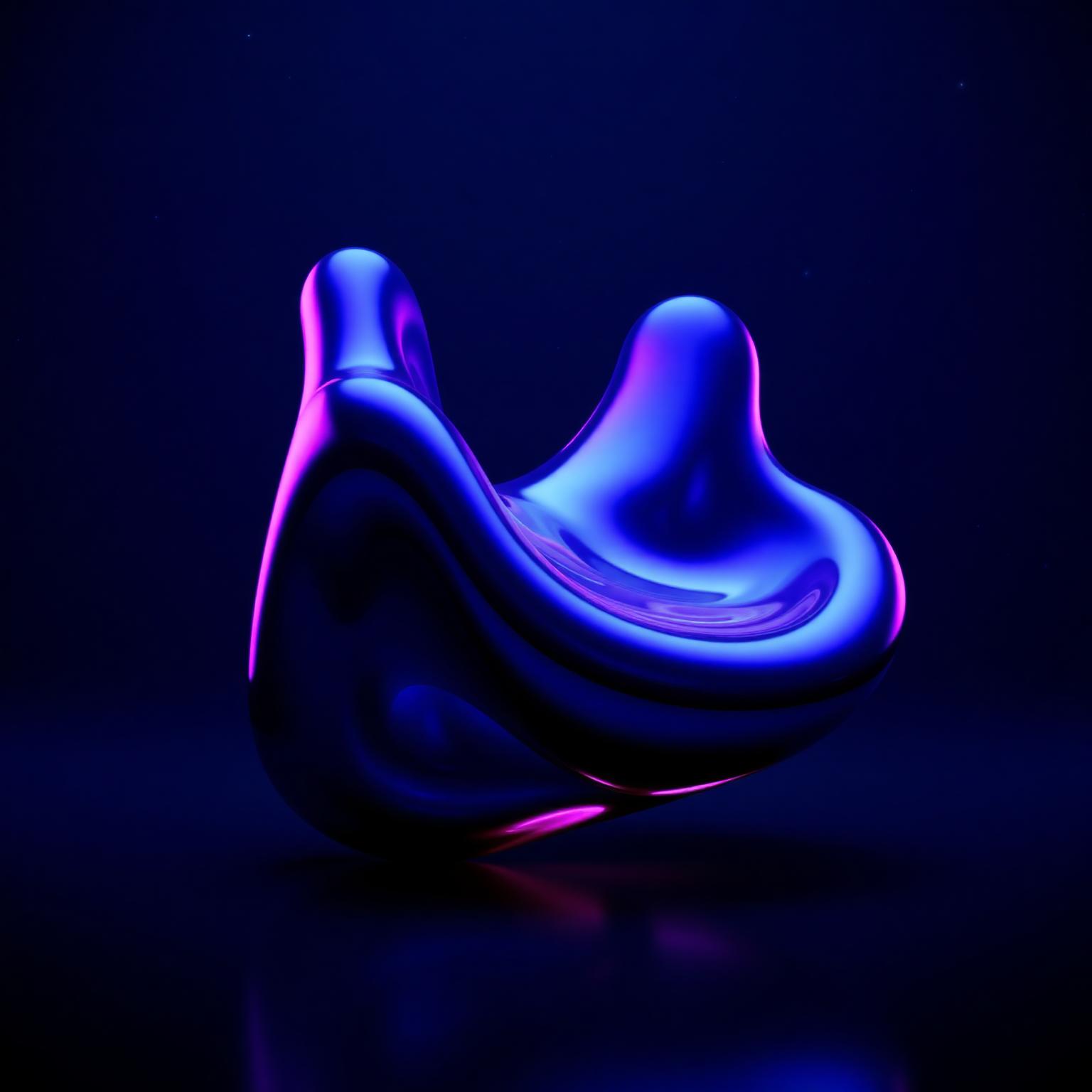 Glowing indigo abstract orb